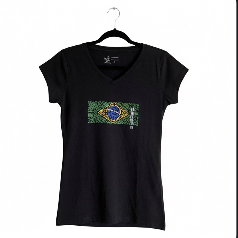 Brazil Rio de Janeiro Morpho Graphic V-Neck Tee - Size L